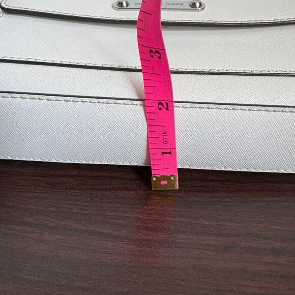 MICHAEL KORS MK GEORGIA MEDIUM MESSENGER CROSSBODY LEATHER BAG OFF WHITE - Picture 10 of 14